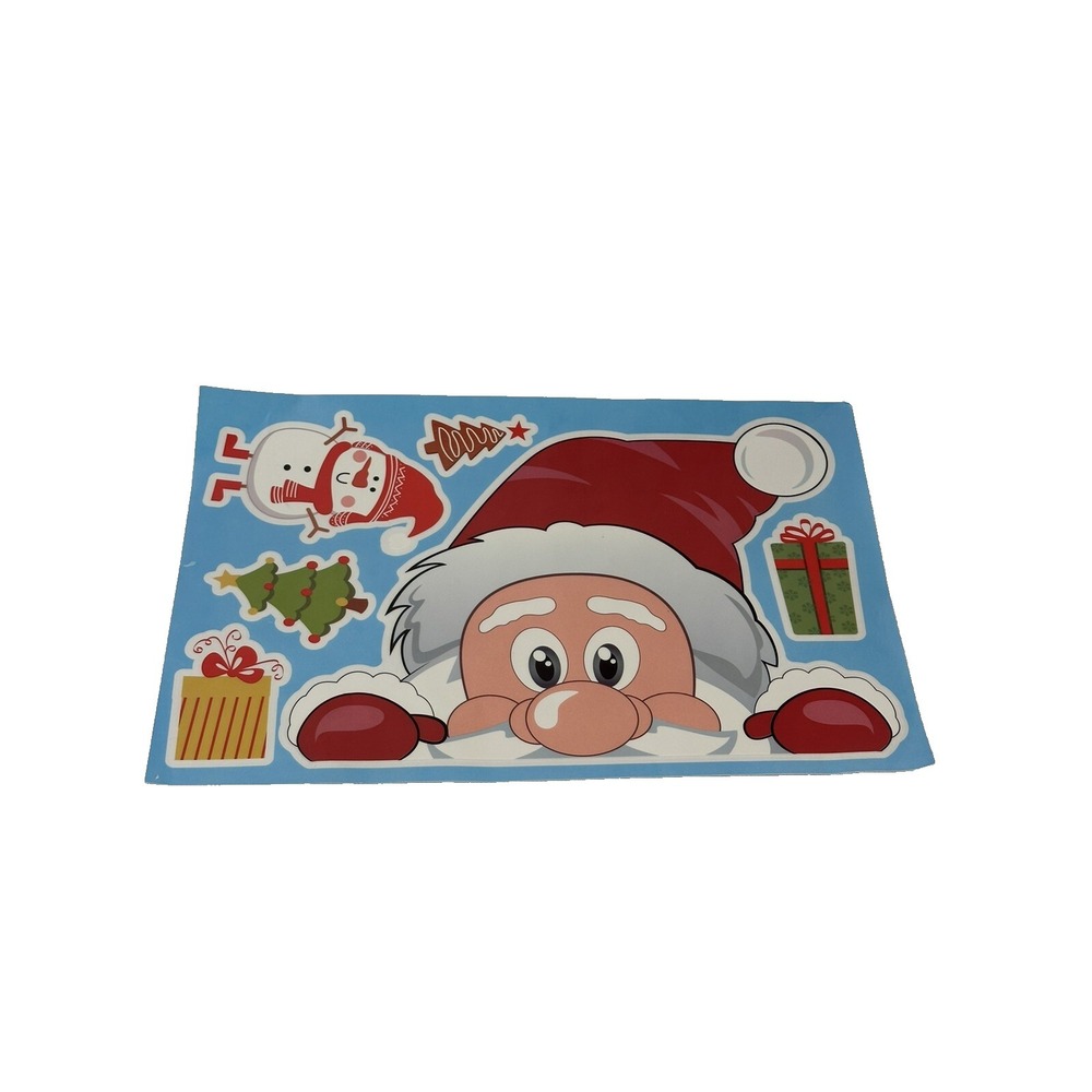 New Christmas Window Craft Stickers Santa Snowman Winter Holiday Decals Multi